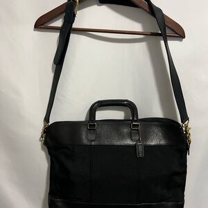 Vintage Coach Elegant Black Leather Men's Briefcase